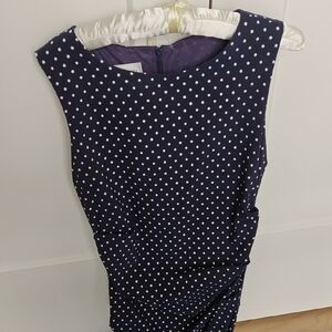 Sara Campbell Navy Polka Dot Midi Dress